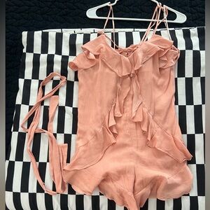 Luxel Flirty Pink Ruffle Romper